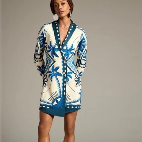 LAST ONE! New FARM Rio Long Sleeve Wrap Blazer Dress NWT - Picture 3 of 5